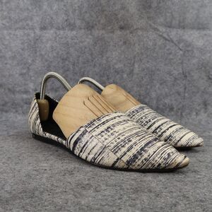 Vince Shoe Women 8 Flats Skimmer Fashion Leather D'Orsay Nina Ballet Black White